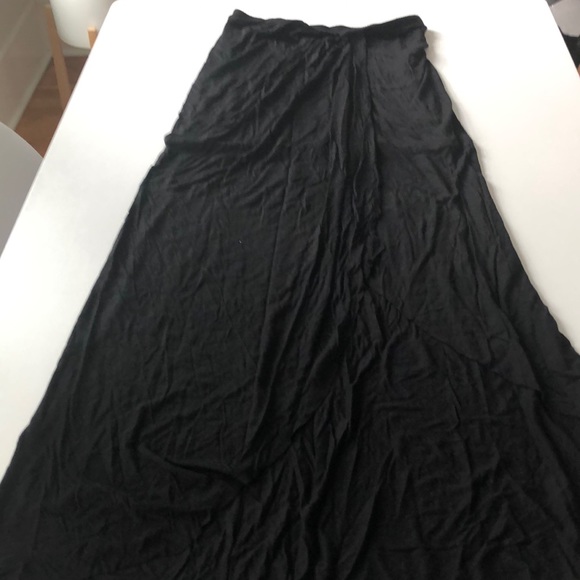 Free People - Maxi Skirt- High Slit- Black - Picture 6 of 7